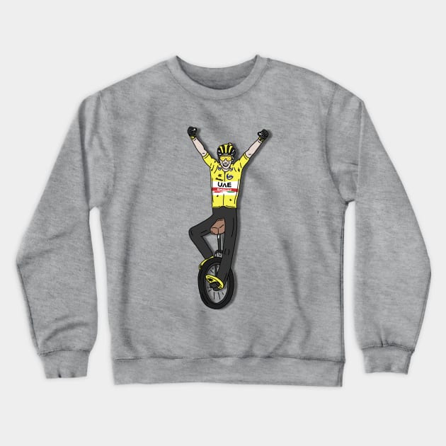 Tadej Pogacar Tour de France 2022 - Yellow jersey Crewneck Sweatshirt by p3p3ncil